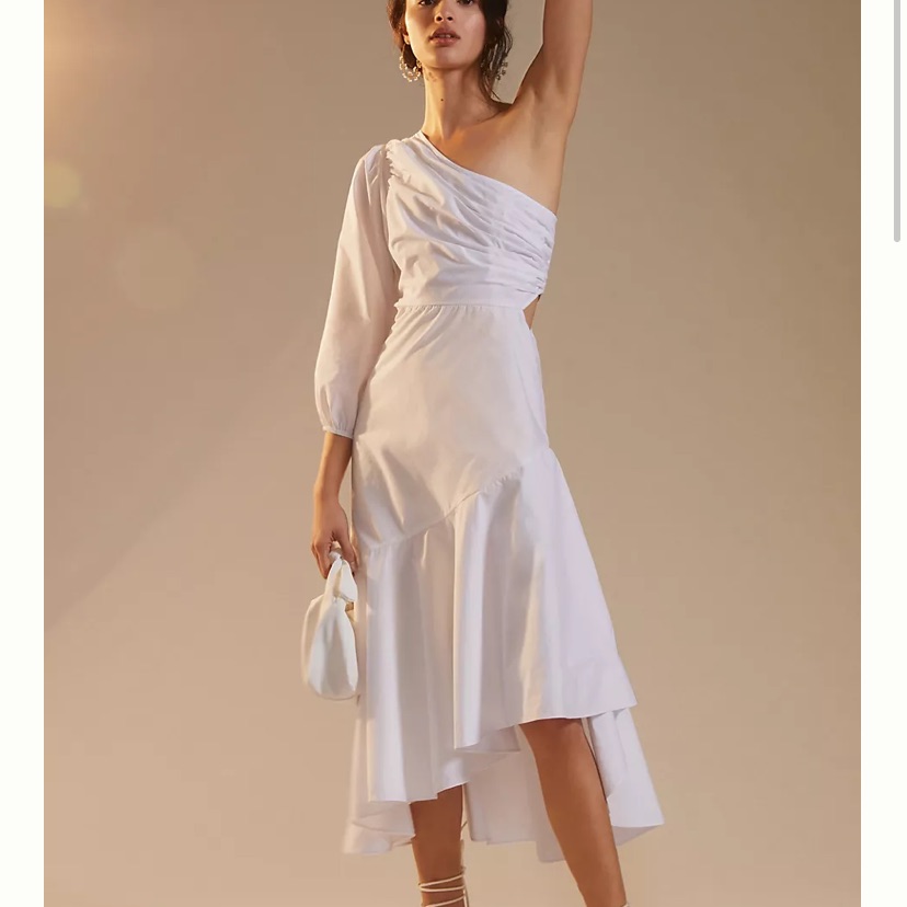 Anthropologie One Shoulder Midi Dress